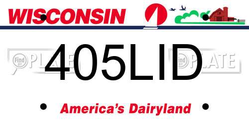 405LID Wisconsin License Plate