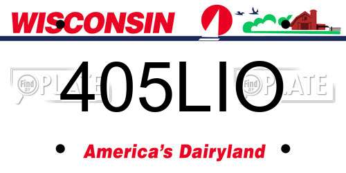 405LIO Wisconsin License Plate