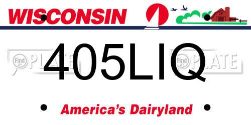 405LIQ Wisconsin License Plate
