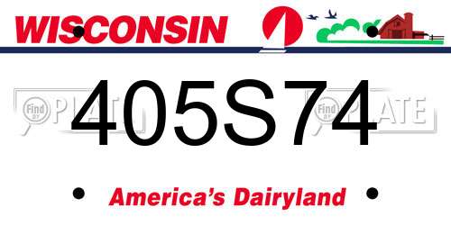 405S74 Wisconsin License Plate