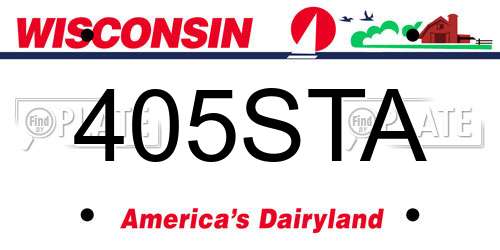 405STA Wisconsin License Plate