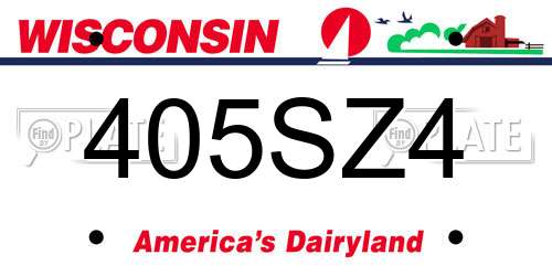 405SZ4 Wisconsin License Plate