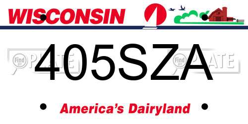 405SZA Wisconsin License Plate