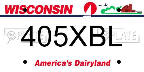 405XBL Wisconsin License Plate