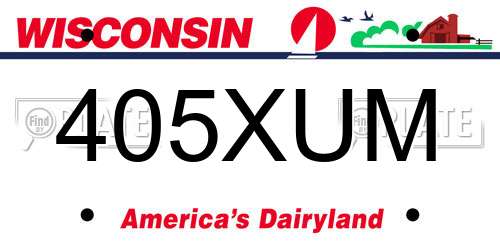 405XUM Wisconsin License Plate