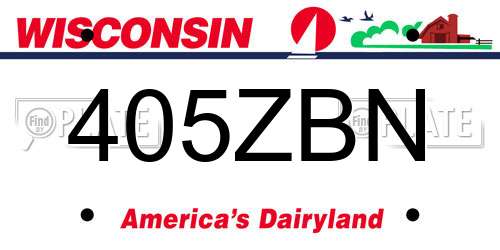 405ZBN Wisconsin License Plate
