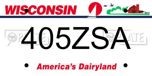 405ZSA Wisconsin License Plate