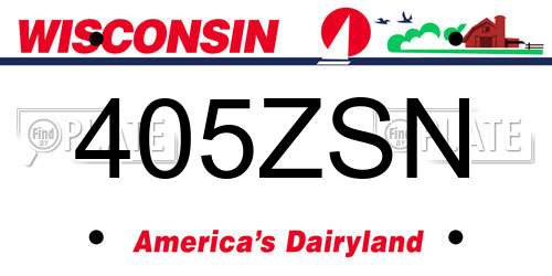 405ZSN Wisconsin License Plate
