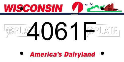 4061F Wisconsin License Plate