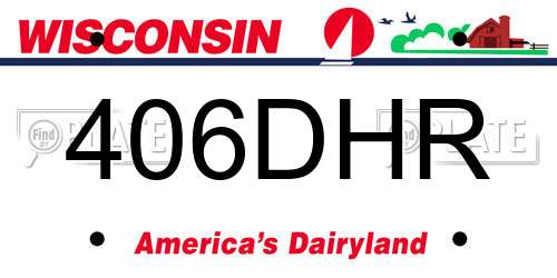 406DHR Wisconsin License Plate