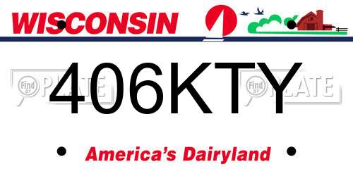 406KTY Wisconsin License Plate
