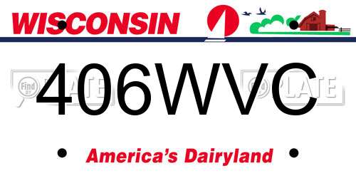 406WVC Wisconsin License Plate
