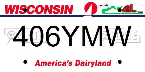 406YMW Wisconsin License Plate