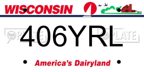 406YRL Wisconsin License Plate