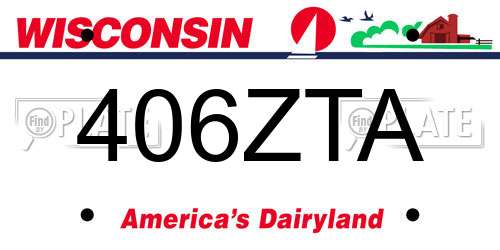 406ZTA Wisconsin License Plate