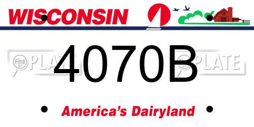 4070B Wisconsin License Plate