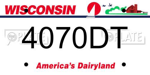 4070DT Wisconsin License Plate