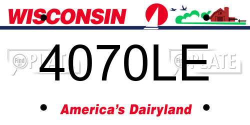 4070LE Wisconsin License Plate