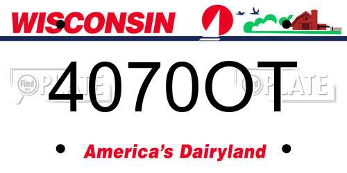 4070OT Wisconsin License Plate