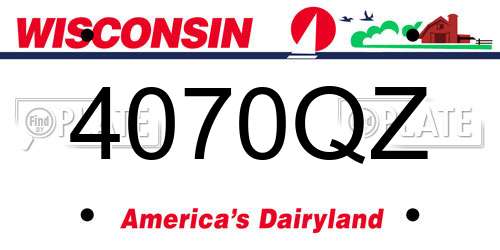 4070QZ Wisconsin License Plate