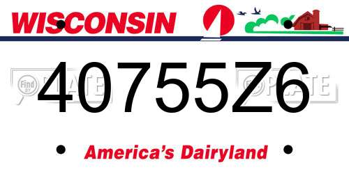 40755Z6 Wisconsin License Plate