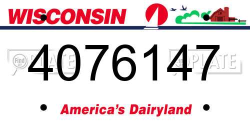 4076147 Wisconsin License Plate