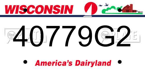 40779G2 Wisconsin License Plate