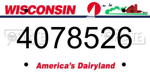 4078526 Wisconsin License Plate