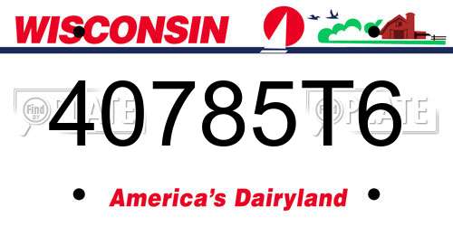 40785T6 Wisconsin License Plate
