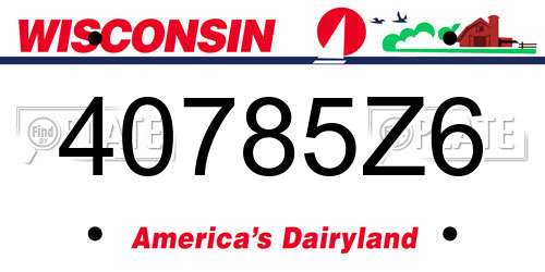 40785Z6 Wisconsin License Plate