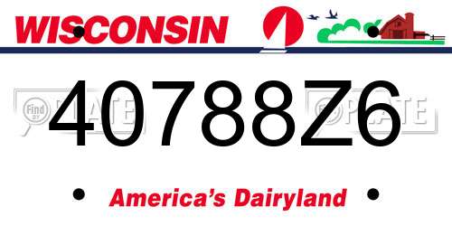 40788Z6 Wisconsin License Plate