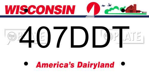 407DDT Wisconsin License Plate