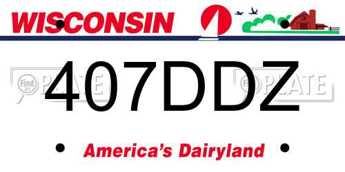 407DDZ Wisconsin License Plate