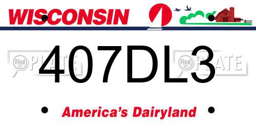 407DL3 Wisconsin License Plate