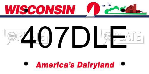 407DLE Wisconsin License Plate