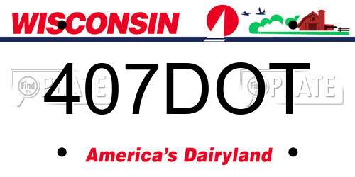 407DOT Wisconsin License Plate
