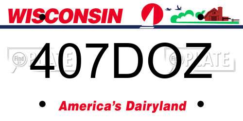 407DOZ Wisconsin License Plate