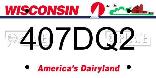407DQ2 Wisconsin License Plate