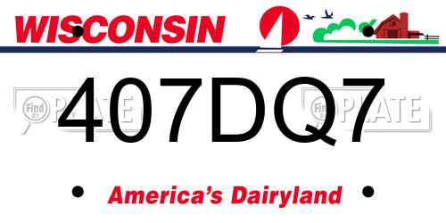 407DQ7 Wisconsin License Plate