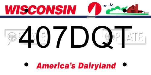 407DQT Wisconsin License Plate