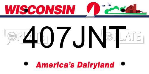 407JNT Wisconsin License Plate
