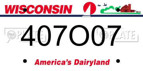 407O07 Wisconsin License Plate