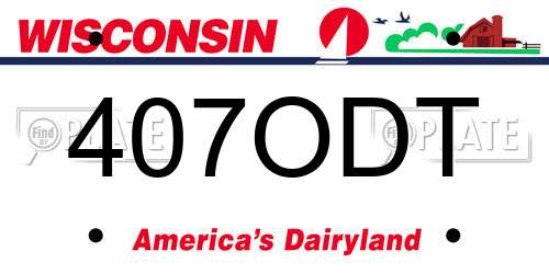 407ODT Wisconsin License Plate