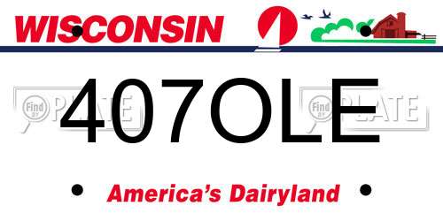 407OLE Wisconsin License Plate