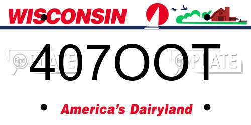 407OOT Wisconsin License Plate