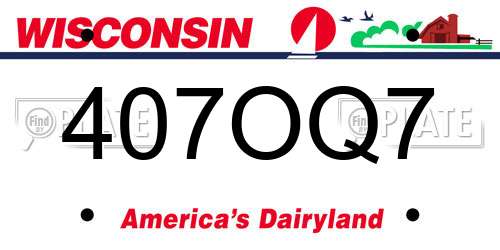 407OQ7 Wisconsin License Plate