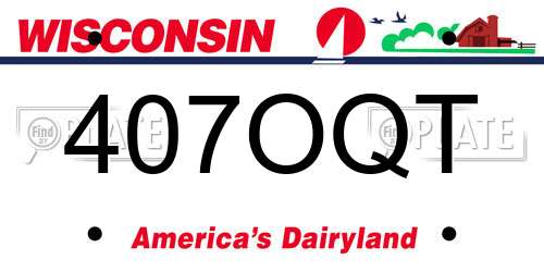 407OQT Wisconsin License Plate
