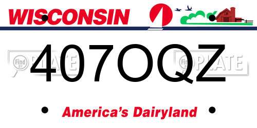 407OQZ Wisconsin License Plate