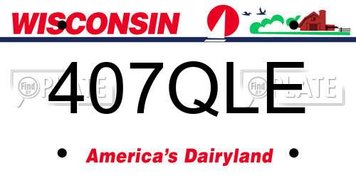 407QLE Wisconsin License Plate