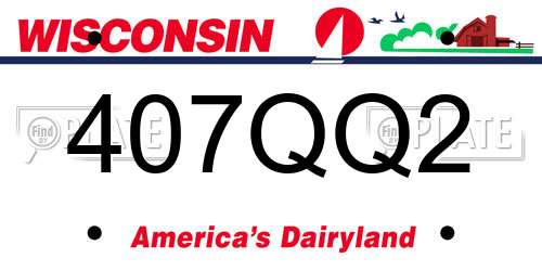 407QQ2 Wisconsin License Plate